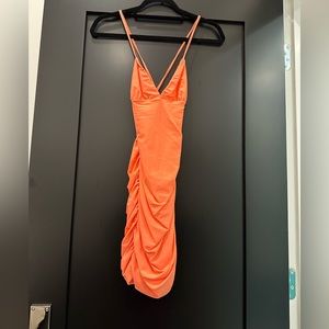 Bright Orange Tiger Mist Body-con Dress